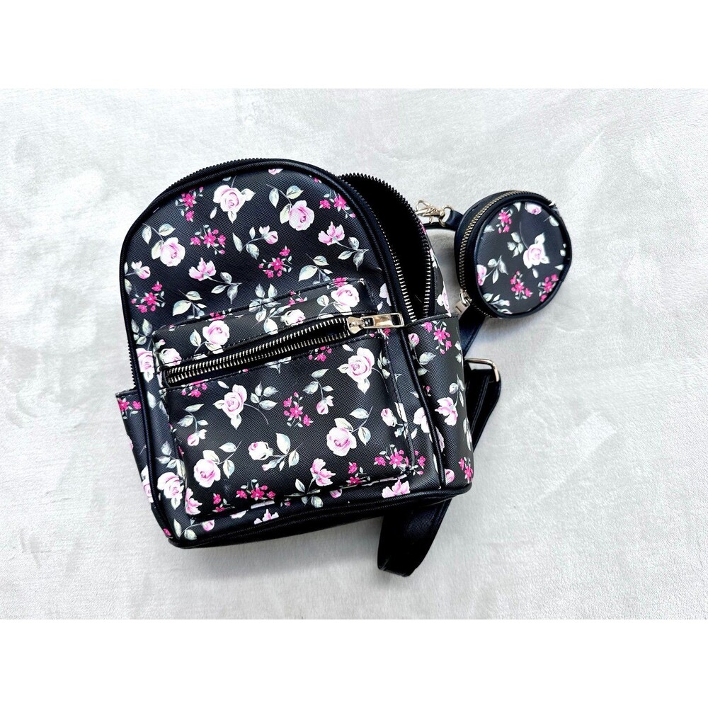 Floral Mini Backpack with Coin Pouch